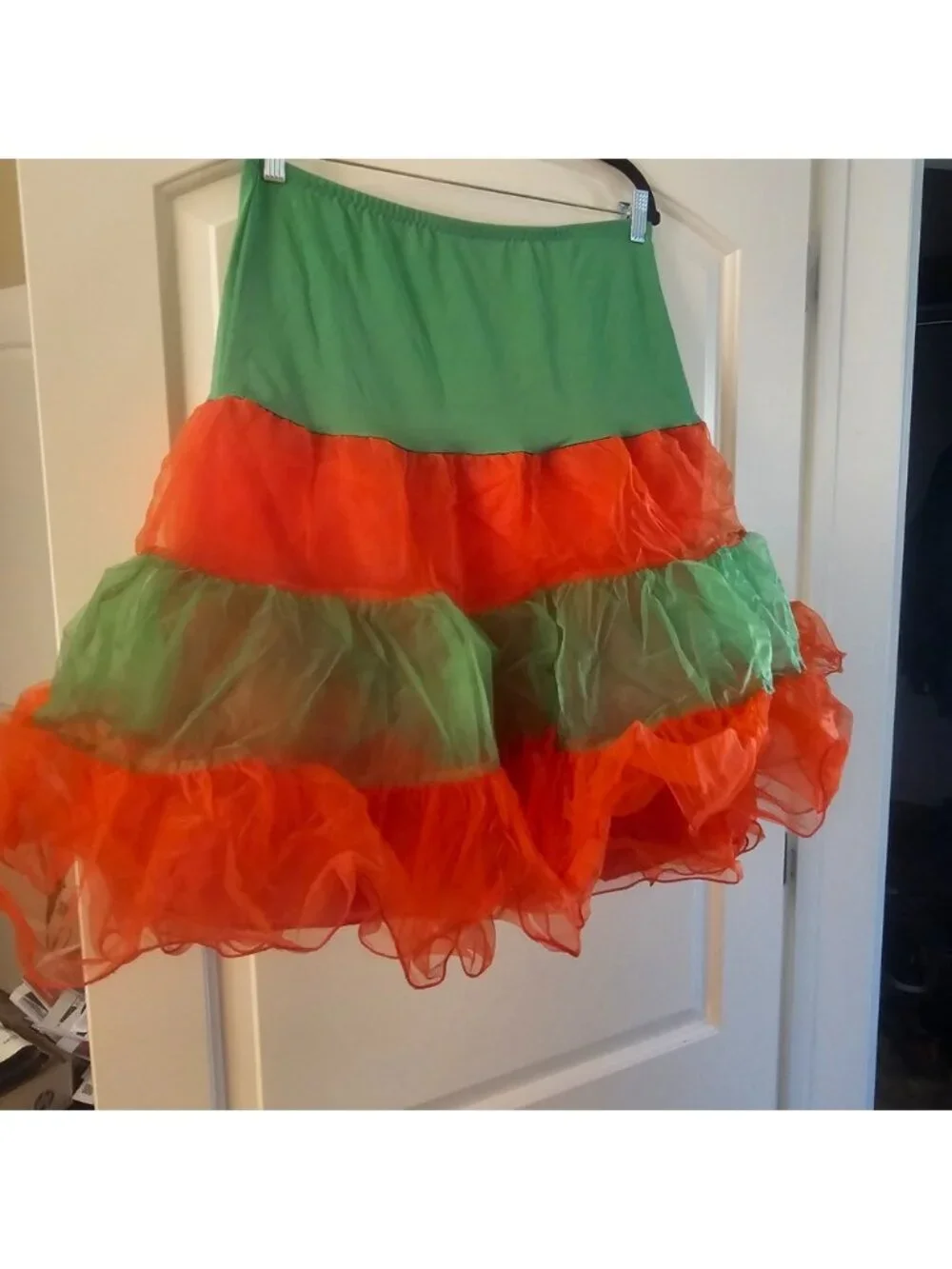 Vibrant Green and Orange Layered Petticoat